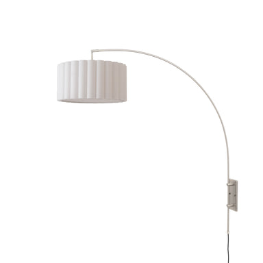 NOVA of California Wall Mounted Scallop Arc Lamp Satin Nickel — full product view