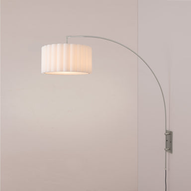NOVA of California Wall Mounted Scallop Arc Lamp Satin Nickel — styled view