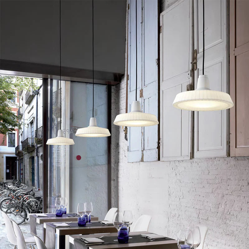 Textured Wave Exterior Pendant Light